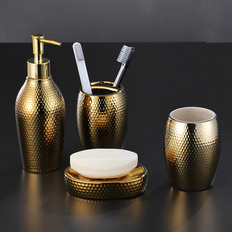 Honeycomb Gold Bathroom Set