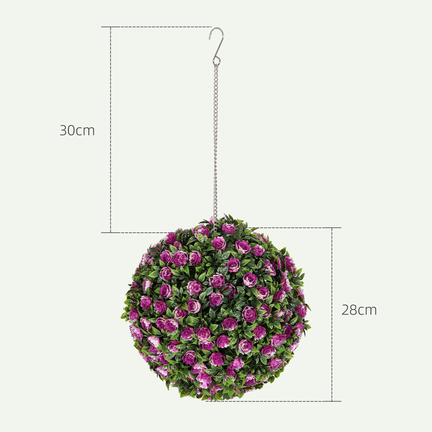 UV-protected Topiary Purple Rose Balls Purple