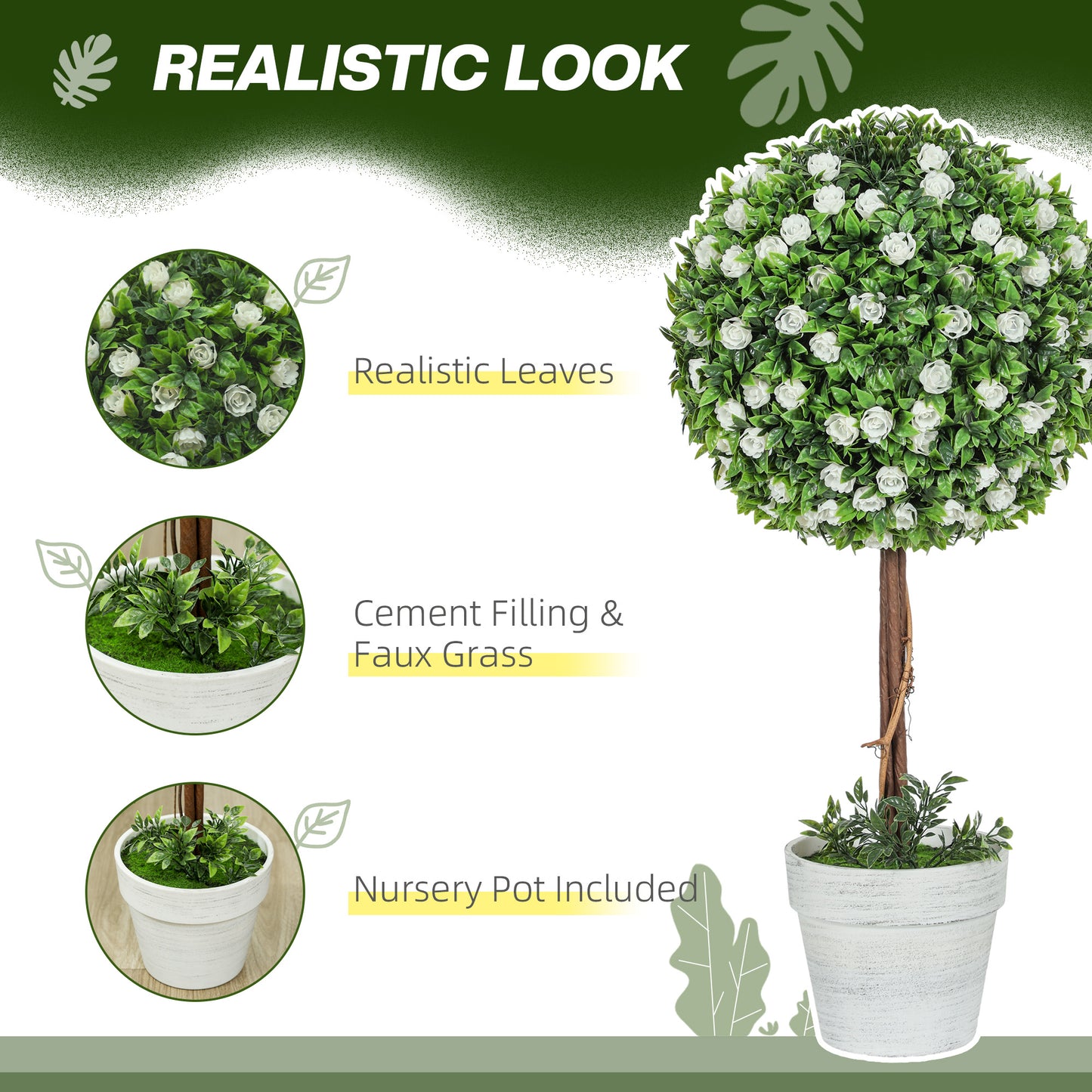 Topiary Ball Tree With Rose Flower