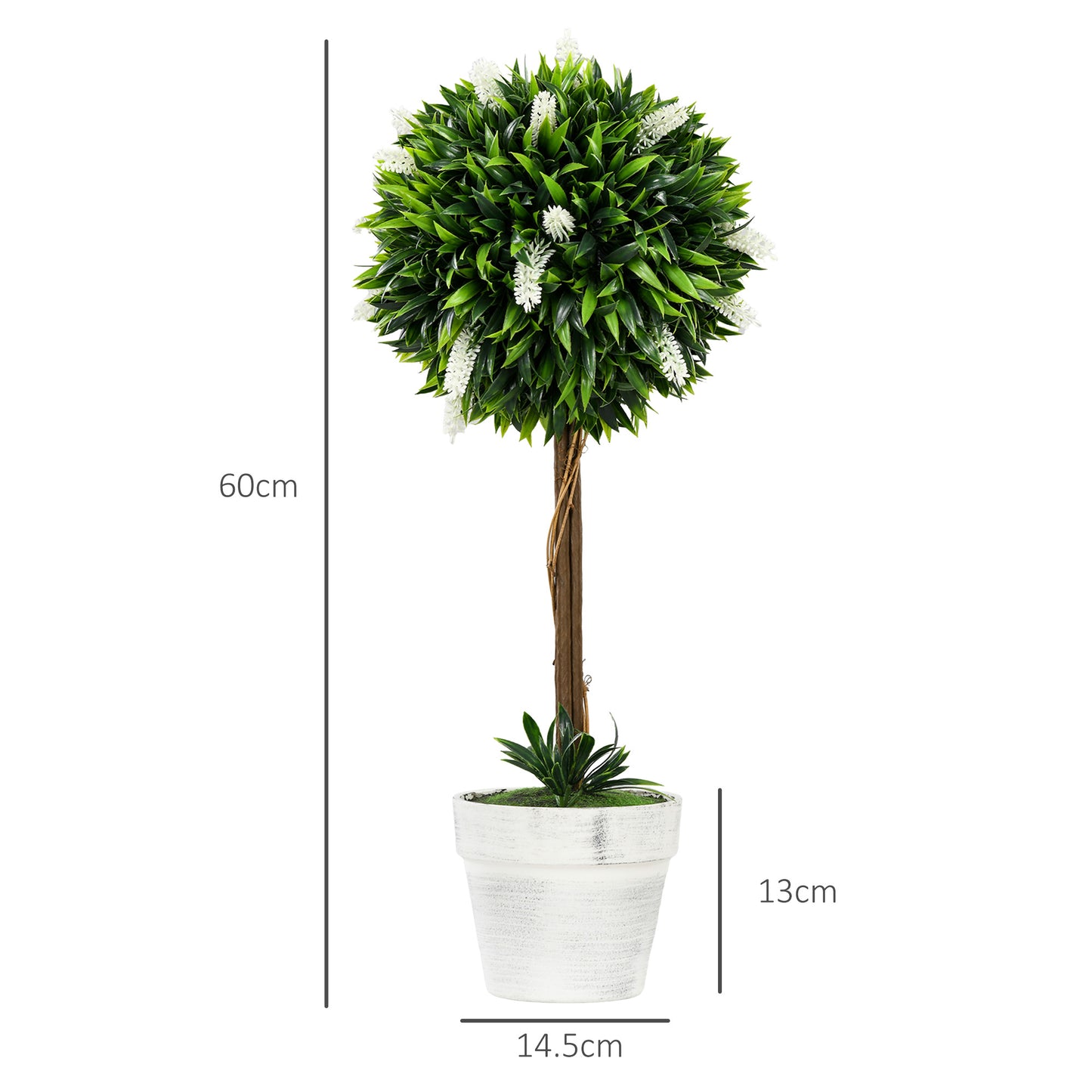 Artificial Ball Trees With White Flower