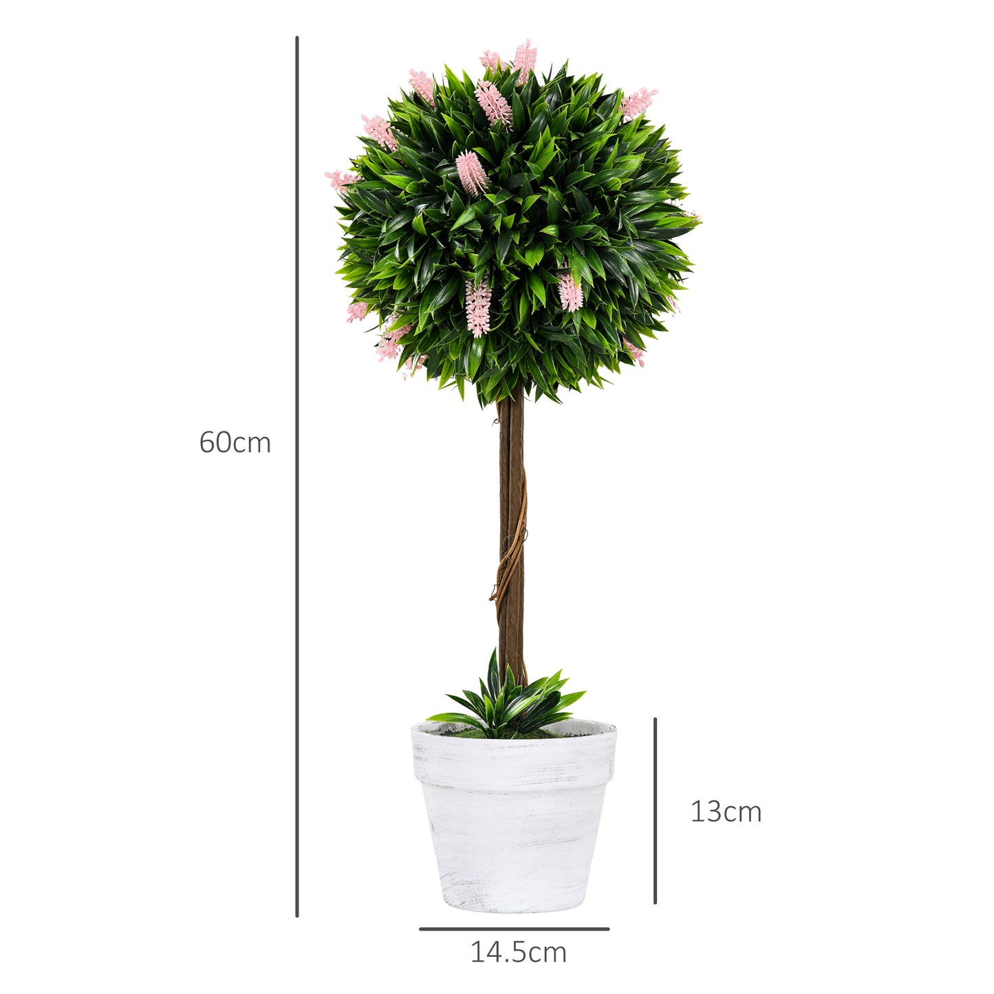 Artificial Ball Trees With Pink Flower