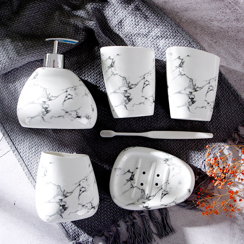 Marble Ceramic Bathroom Set