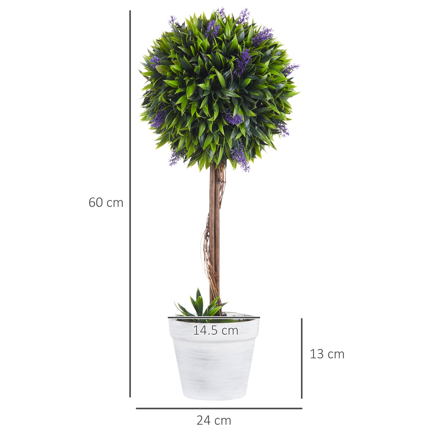Set Of 2 Lavender Ball Trees