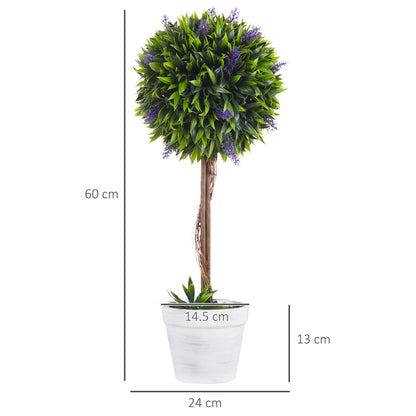 Set Of 2 Lavender Ball Trees