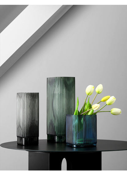 Vertical Pattern Glass Vase