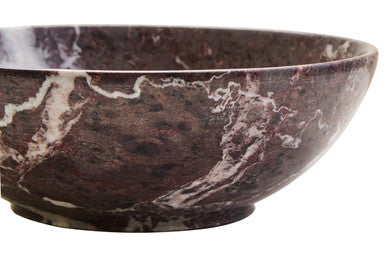 Red and White Marble Bowl
