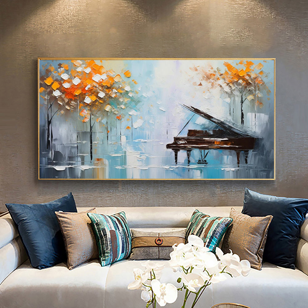 Modern Abstract Piano Oil Painting