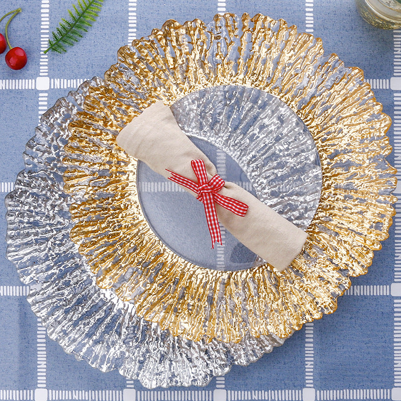 Tree Pattern Glass Fruit Plate