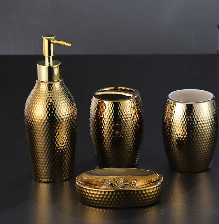 Honeycomb Gold Bathroom Set