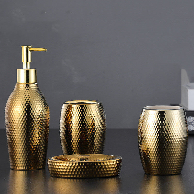 Honeycomb Gold Bathroom Set