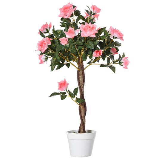 Pink Rose Artificial Plant In Pot