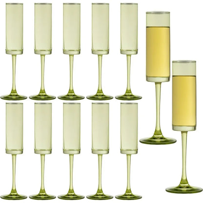 12 Pieces Champagne Straight Sided Glasses