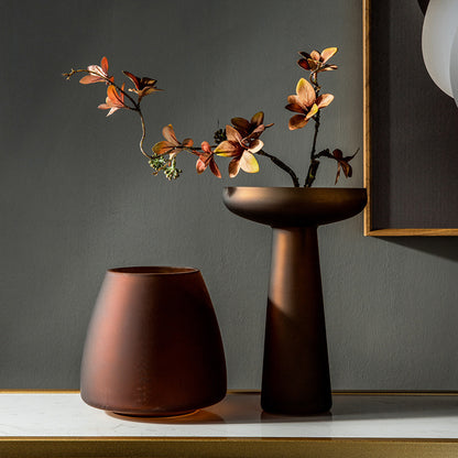 Frosted Coffee Color Vase