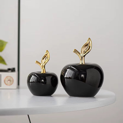 Classic European Style Ceramic Cute Funny Christmas Fruit Ornament Home Room Figurines Arts Crafts Desk Decor Statues Sculpture