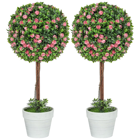 Ball Topiary Tree With Pink Rose Flower