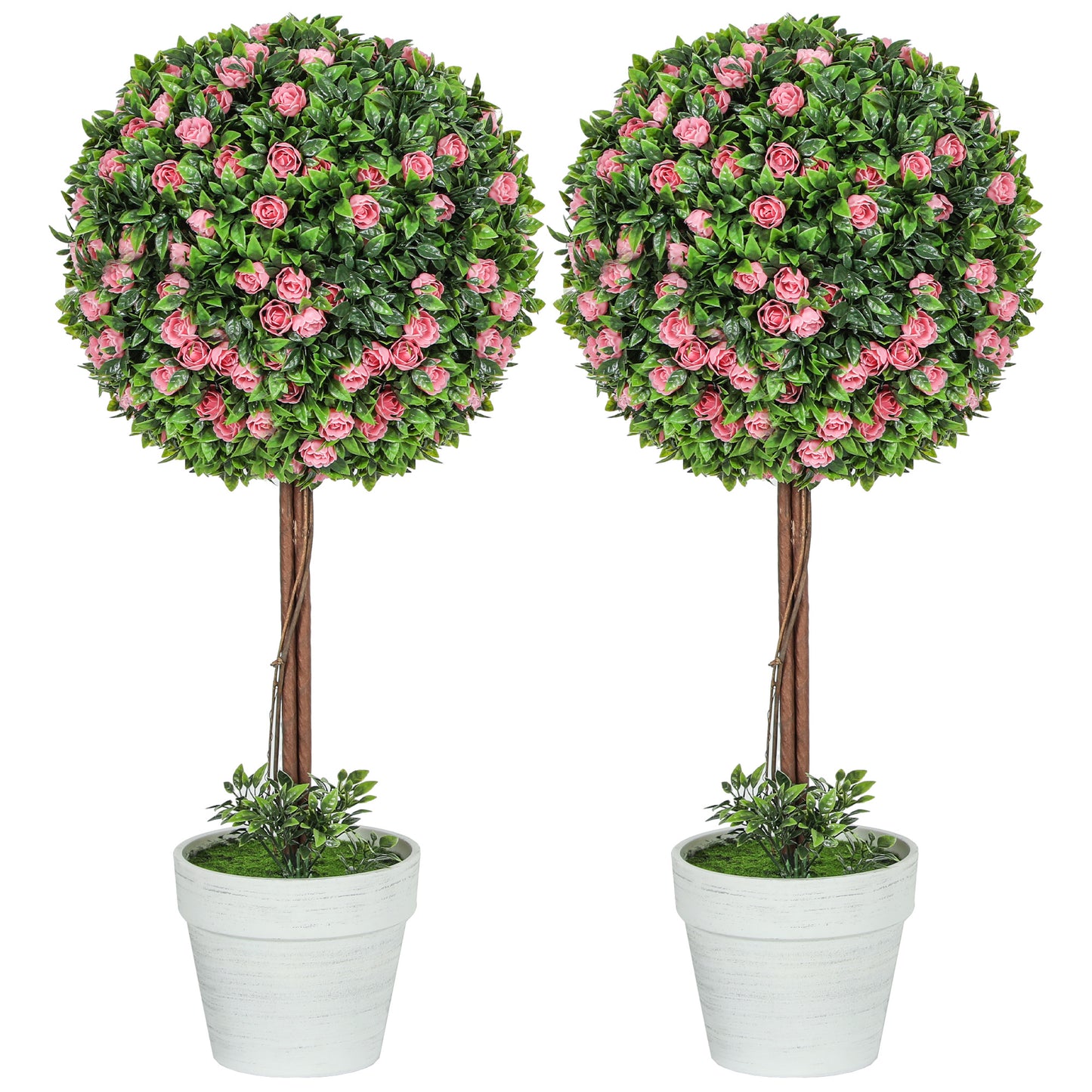 Ball Topiary Tree With Pink Rose Flower