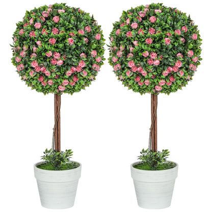 Ball Topiary Tree With Pink Rose Flower