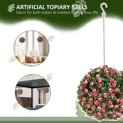 UV-protected Topiary Pink Rose Balls
