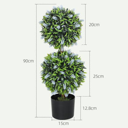 Artificial Lavender Ball Trees