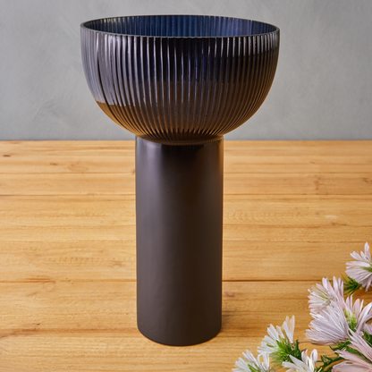 Large Navy Blue Glass Vase