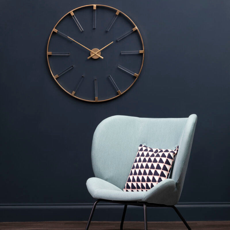 Gold Finish Round Clock