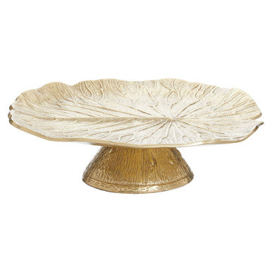 Gold Finish Lotus Leaf Cake Stand