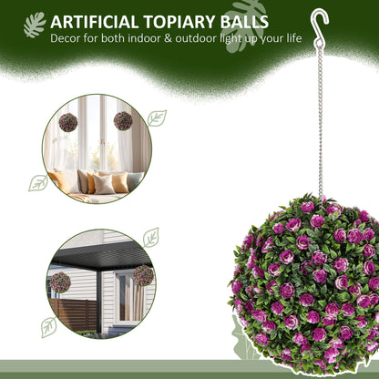 UV-protected Topiary Purple Rose Balls Purple