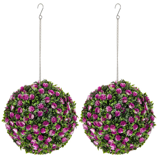 UV-protected Topiary Purple Rose Balls Purple