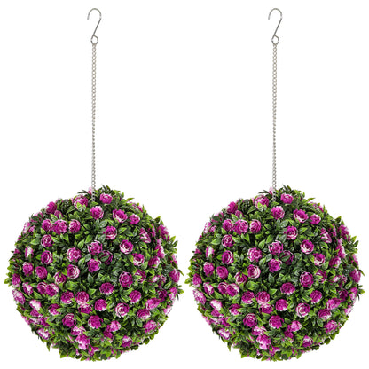 UV-protected Topiary Purple Rose Balls Purple
