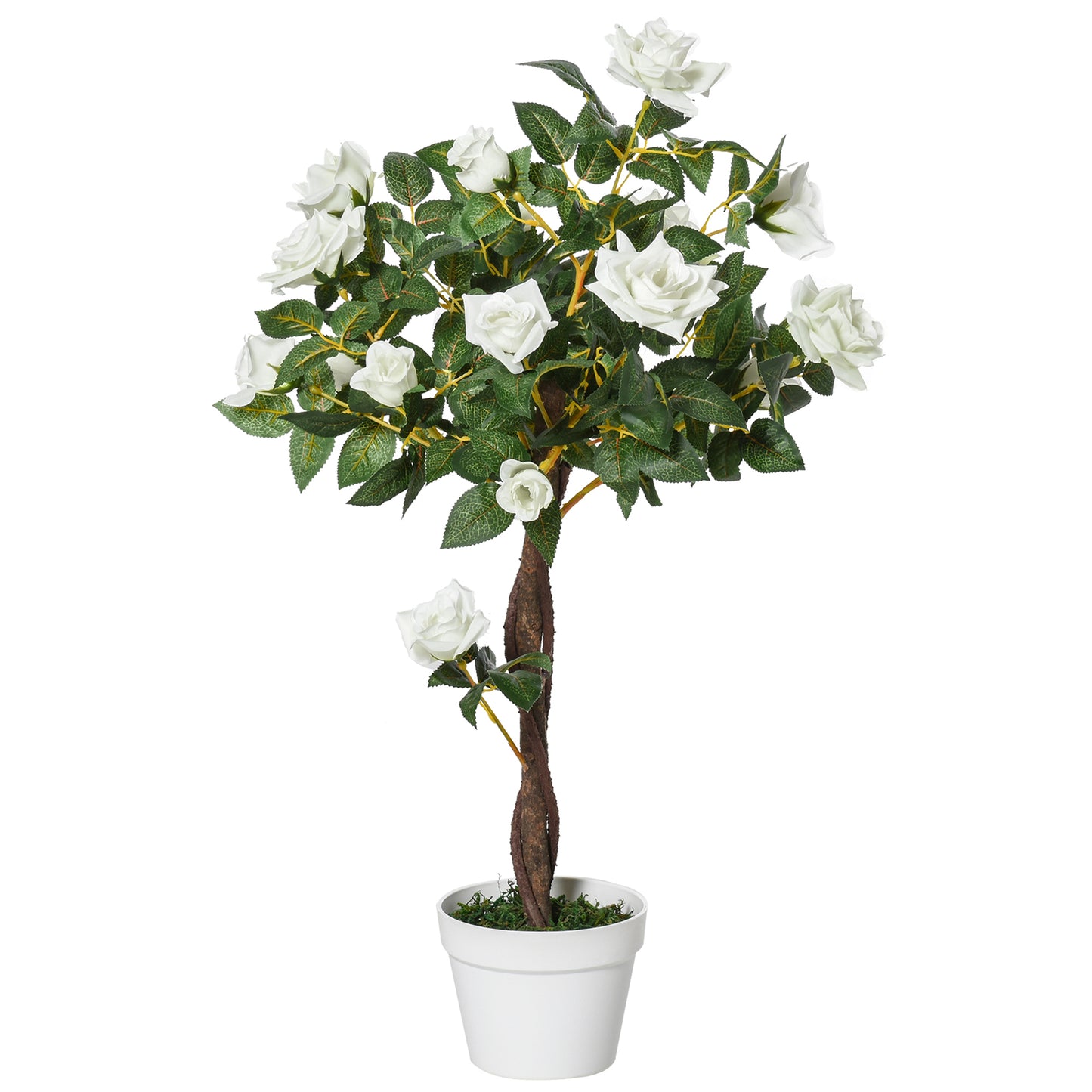 White Rose Artificial Plant In Pot