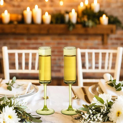 12 Pieces Champagne Straight Sided Glasses