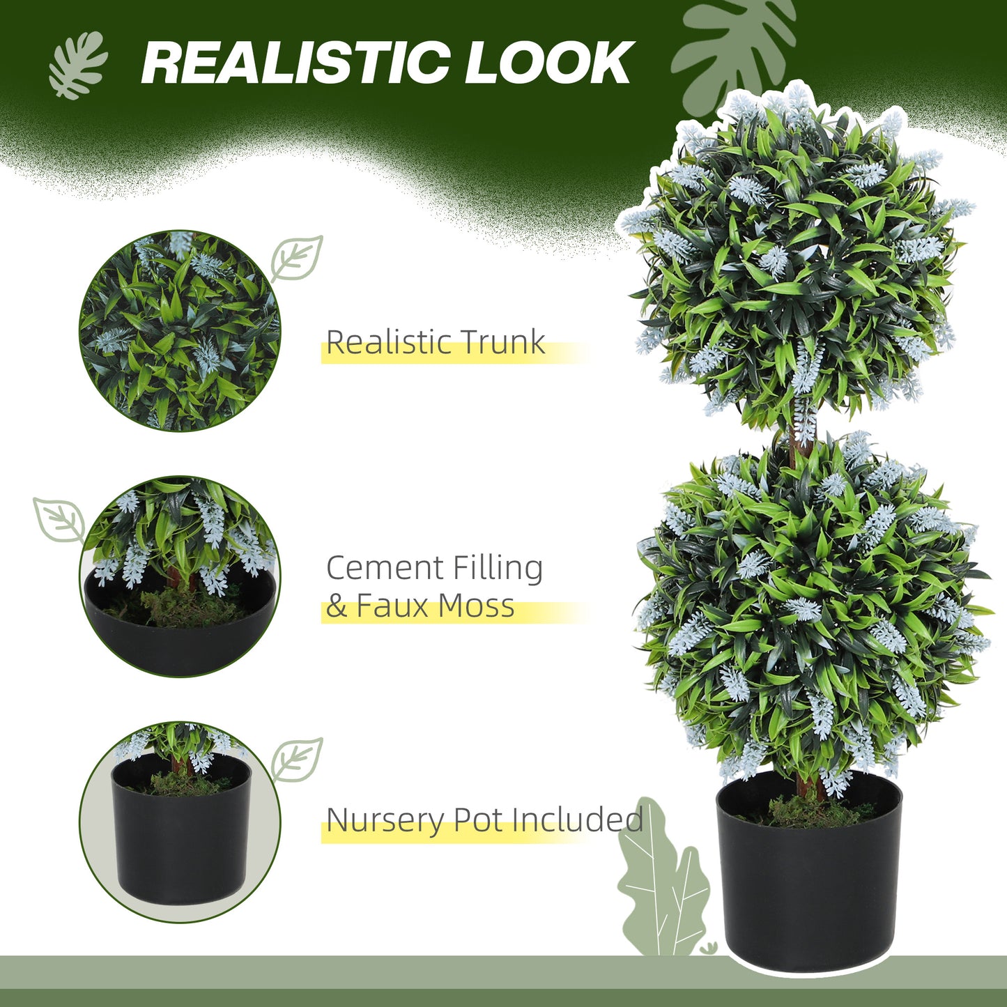 Artificial Lavender Ball Trees