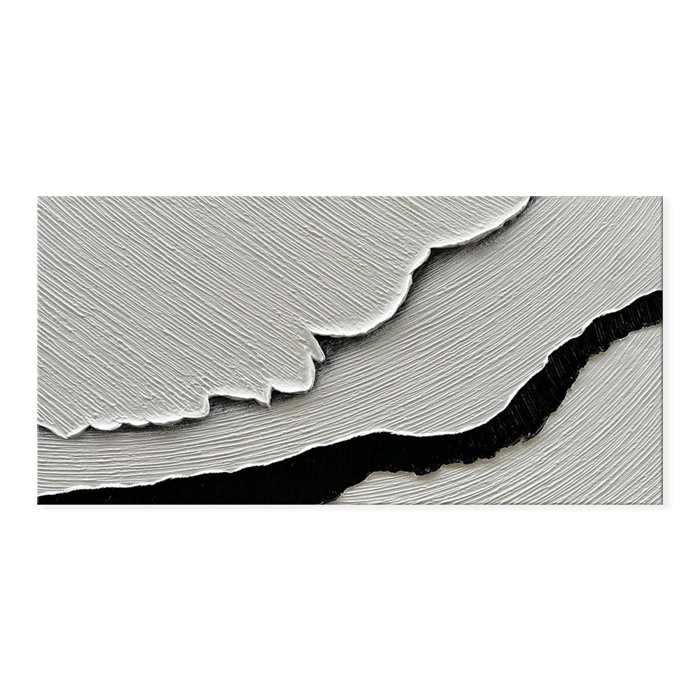 Black & White Sea Waves Oil Painting