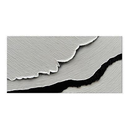 Black & White Sea Waves Oil Painting