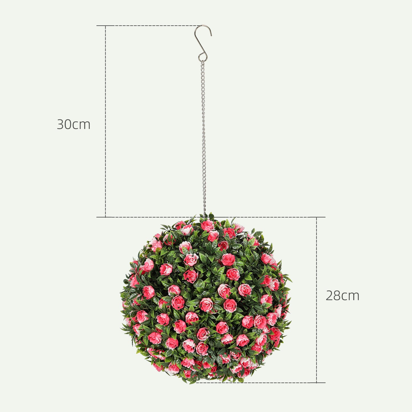 UV-protected Topiary Pink Rose Balls
