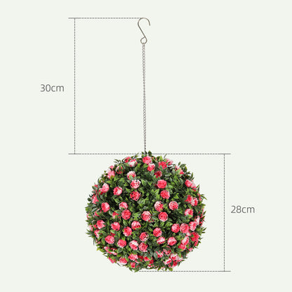 UV-protected Topiary Pink Rose Balls