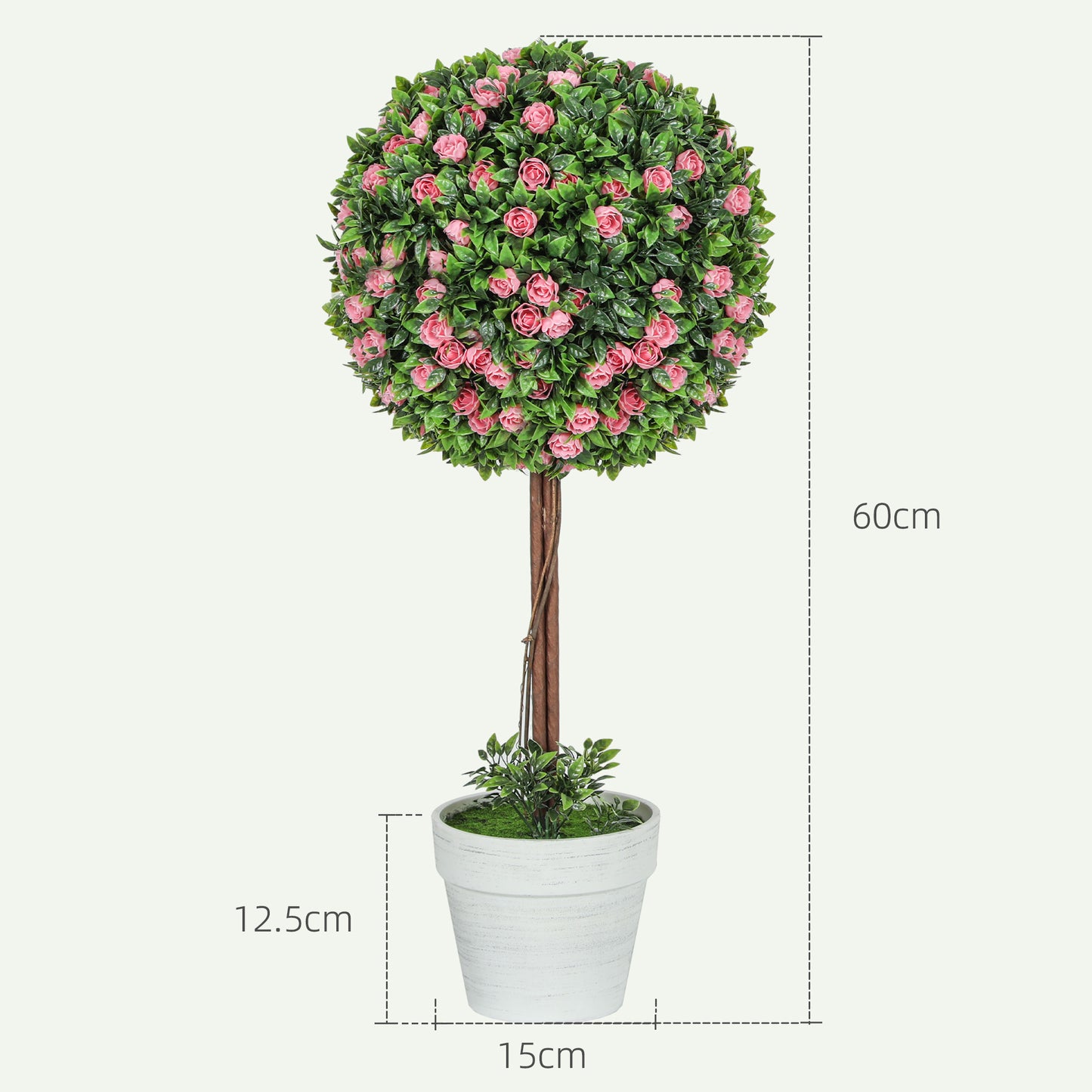 Ball Topiary Tree With Pink Rose Flower