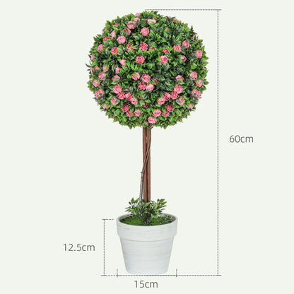 Ball Topiary Tree With Pink Rose Flower