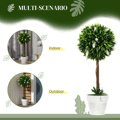 Artificial Ball Trees With White Flower