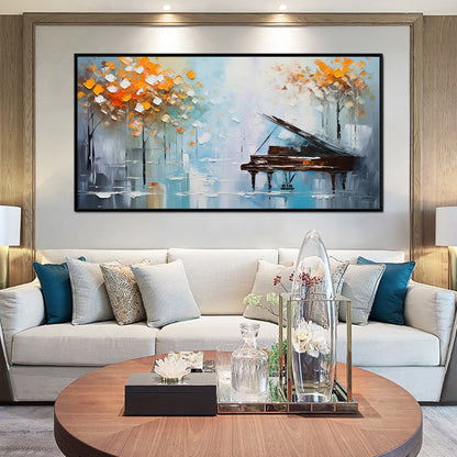 Modern Abstract Piano Oil Painting