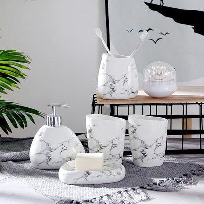 Marble Ceramic Bathroom Set