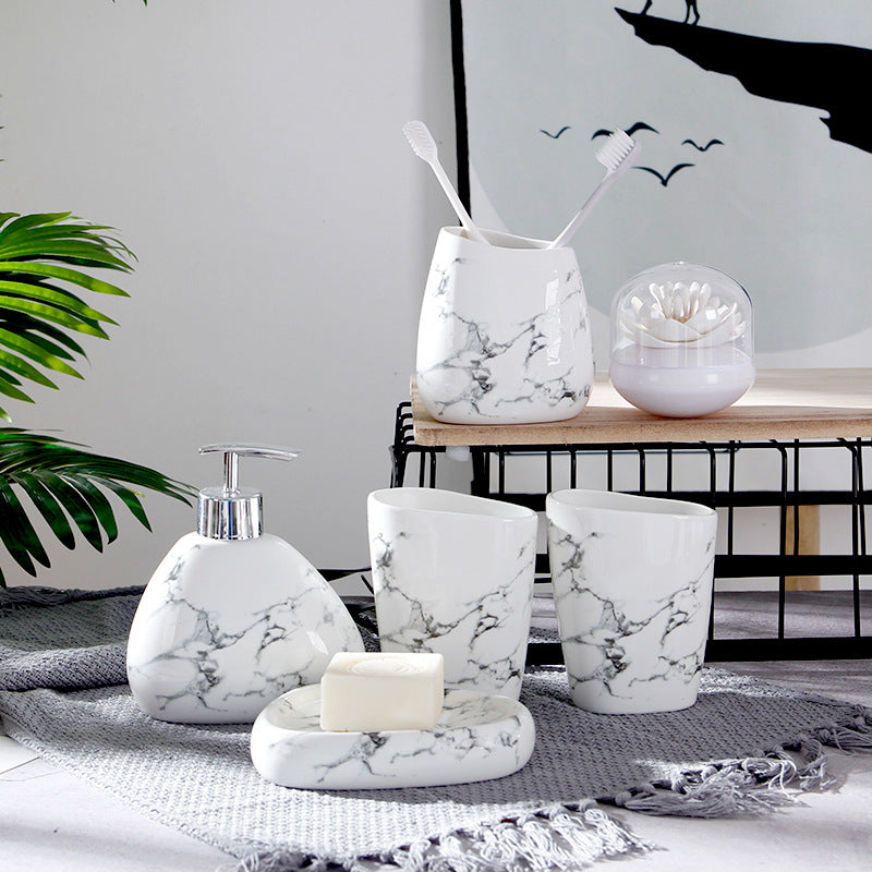 Marble Ceramic Bathroom Set