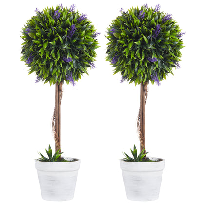 Set Of 2 Lavender Ball Trees
