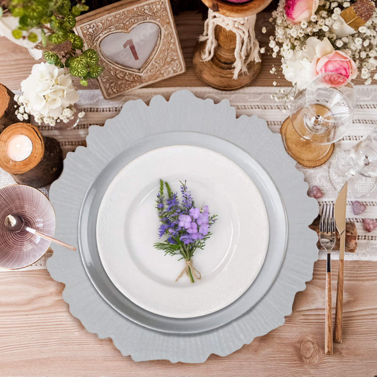 White Finish Reef Charger Plate