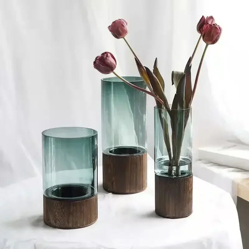 Wood And Glass decorative Vase