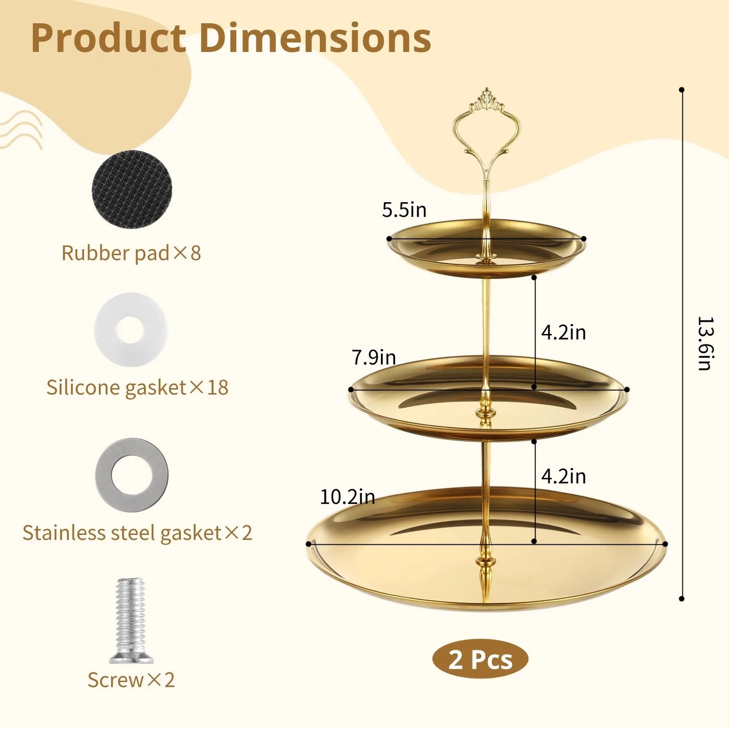Gold Display Tower Stands