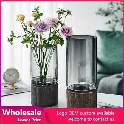 Wood And Glass decorative Vase