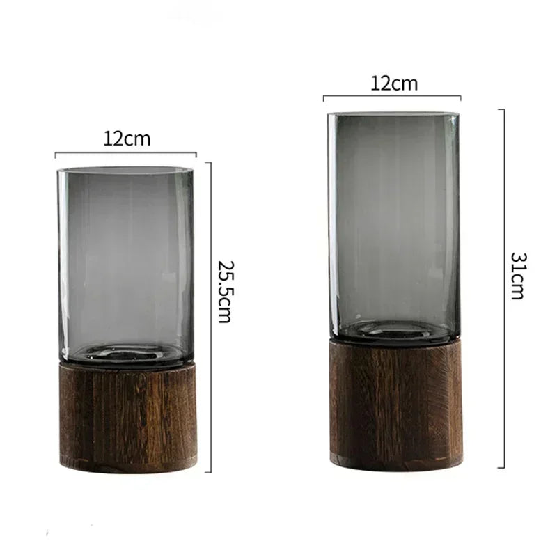 Wood And Glass decorative Vase