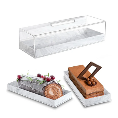Rectangular Marbleized Cake Tray
