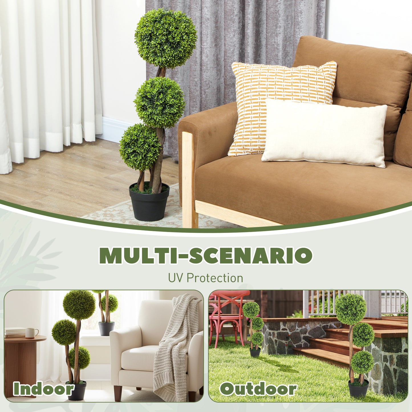 Set Of 2 Topiary Trees